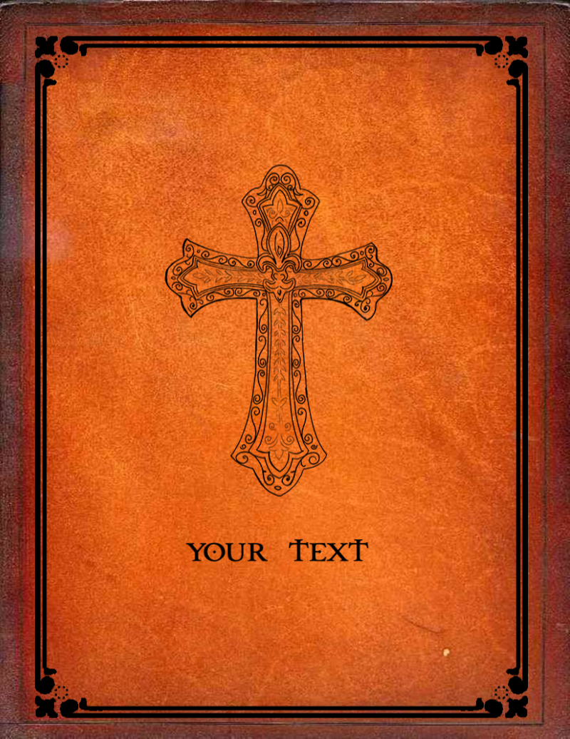 Custom Leather Personal Bible - Fleur de Lis and Cross